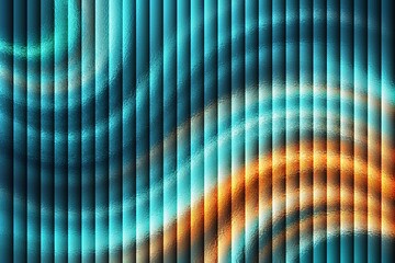 Abstract Blue and Orange Wave Pattern with Vertical Stripe Texture © mamunit1