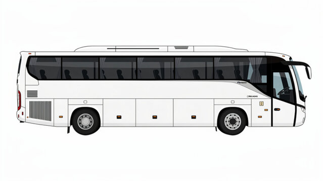 modern white coach bus side view large vehicle public transportation travel high capacity