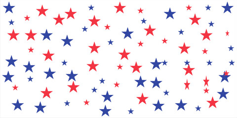Fototapeta premium American patriotic stars horizontal frame . American patriotic border frame for cards and invitations . Vector illustration