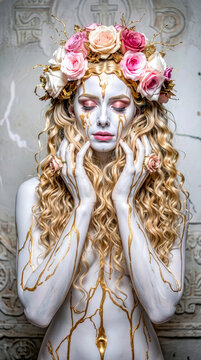 Surrealistyczny portret fantasy.