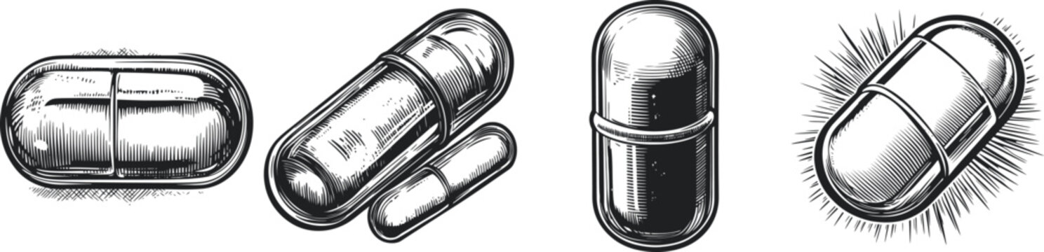 capsules, showcasing various sizes and styles