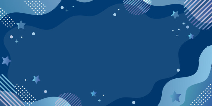 Abstract blue wave pattern with stars and circles vector illustration