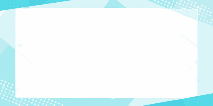 Geometric frame with turquoise and light blue shapes vector illustration