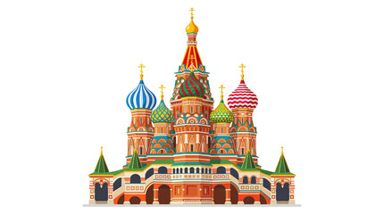 Obraz premium Saint Basil's Cathedral Moscow, Russia - Iconic Landmark Illustration