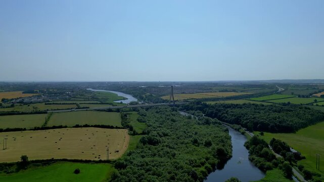 Panoramic view of the Mary Mcaleese Bridge with Drogheda in the Background