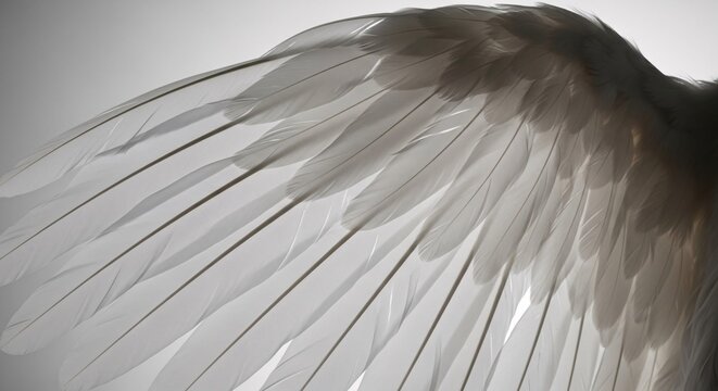 Close-up of a bird's wing feathers.