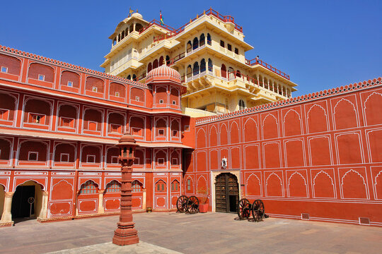 The City Palace, Jaipur a royal residence and former administrative headquarters of the rulers of the Jaipur State in Jaipur, Rajasthan, India
