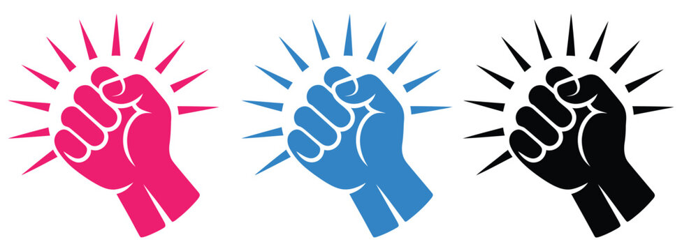 Knocking Fist Outline Icon Set Featuring Fist Hitting Knock Gesture Door Knock and Hand Symbol Vector Designs