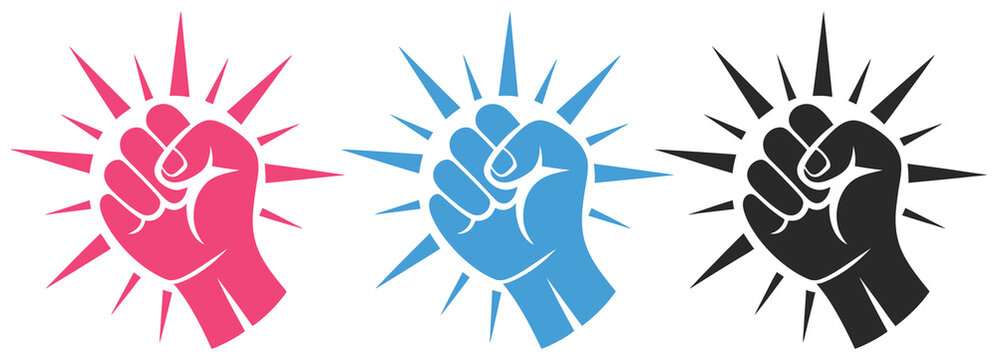 Fist Knocking Icon Collection Representing Knock Gesture Hand Tap Door Entry and Communication Concepts Vector Designs