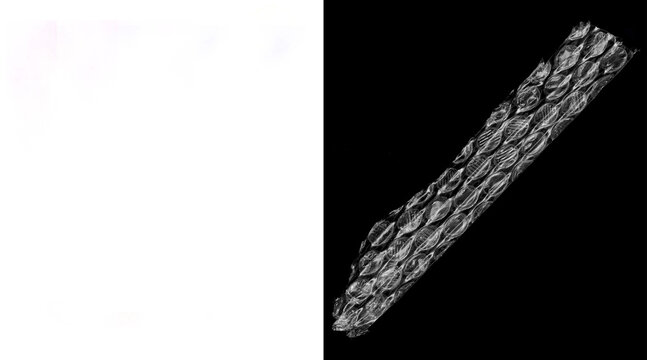 Gray, metallic chain link texture, isolated on black background, industrial metal mesh pattern