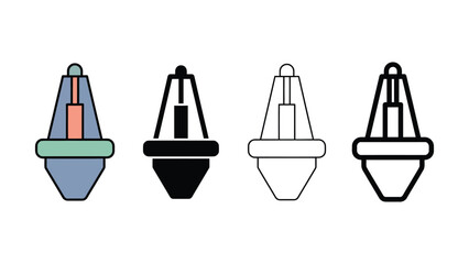 Different styles of a navigational buoy icon set © MD
