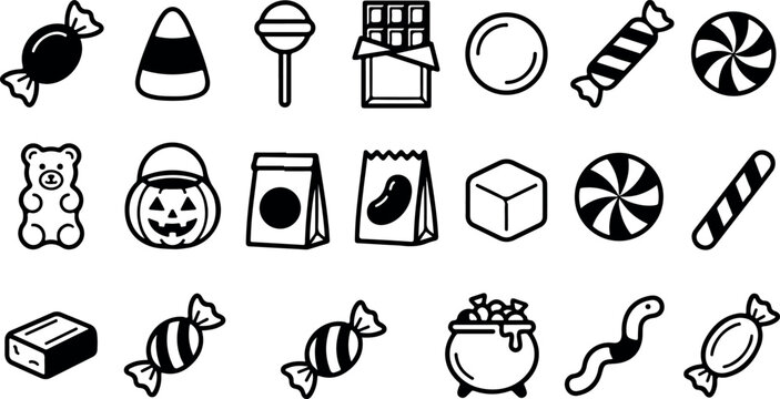 Halloween candy and sweets illustrations