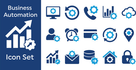 Fototapeta premium System Integration And Business Automation Technology Icons Collection For Digital Operations And Workflow Management