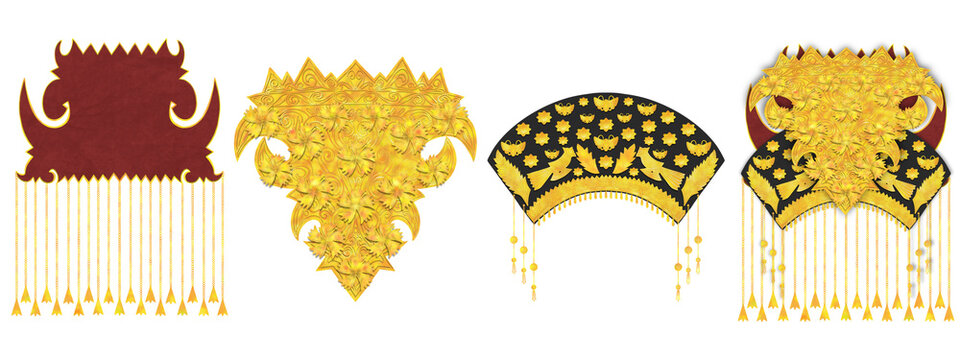 Traditional minangkabau woman crown pieces from Solok in West Sumatera Indonesia