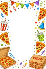 Obraz premium pizza background vector illustration