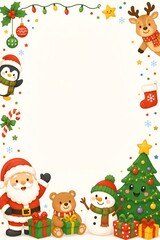 Fototapeta premium christmas card with santa claus
