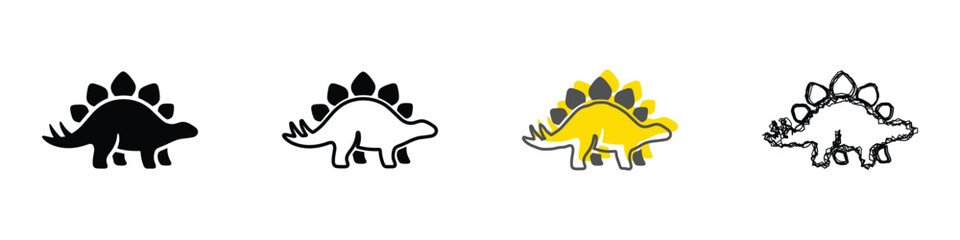 Explore different artistic interpretations of the Stegosaurus in silhouette form © Vova7