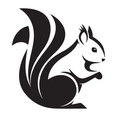 Obraz premium Squirrel vector icon with bushy tail and minimalist silhouette design for nature branding