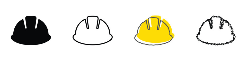 Fototapeta premium Explore a variety of hard hat designs highlighting safety and style options