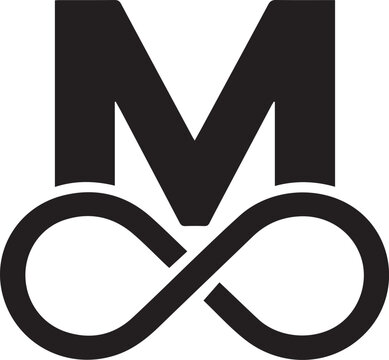 Letter M Infinity Monogram Geometric Abstract Corporate Branding Asset Logo