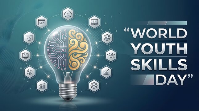 Light Bulb With Circuitry And Icons Digital Illustration