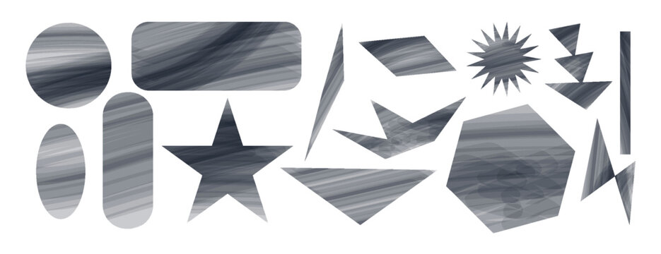 Abstract Geometric Shapes Vector Collection with Circle Oval Star Triangle Polygon and Rounded Rectangle Design