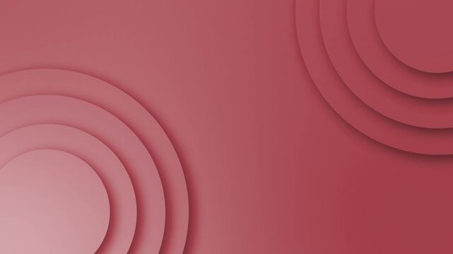 Abstract background with layered circular paper shapes in the corners and soft shadows animation