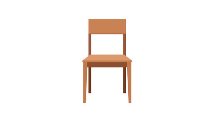 Fototapeta premium Simple Wooden Chair Isolated on White Background, Modern Furniture Design