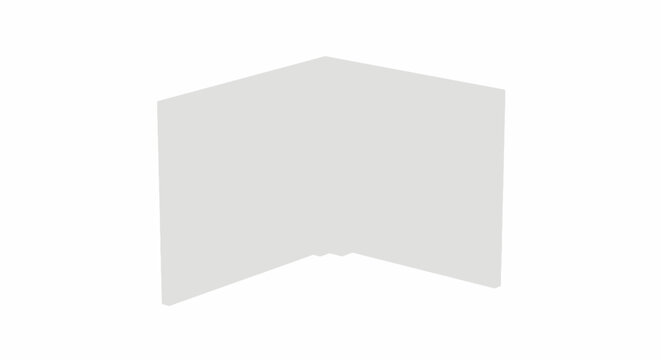 Open Blank Book Page Mockup, White Paper Sheet, Isolated on White Background