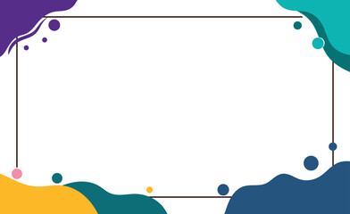 Obraz premium Abstract fluid corner frame. Organic blob border background. Minimal geometric banner template. Vector illustration.