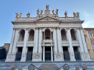 Obraz premium Facade of the Papal Basilica of Saint John Lateran in Rome, Italy