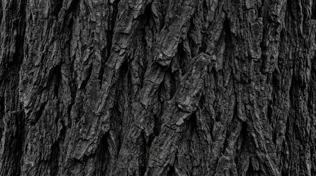 Dark tree bark texture for halloween background spooky black tree trunk