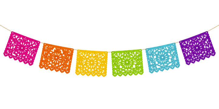 Colorful Papel Picado Garland Party Banner Decoration