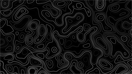 Contour topographic map background. Topography and geography map grid abstract backdrop. Editable stroke. Linear graphics. Topographic relief. Subtle black vector background. © Creative