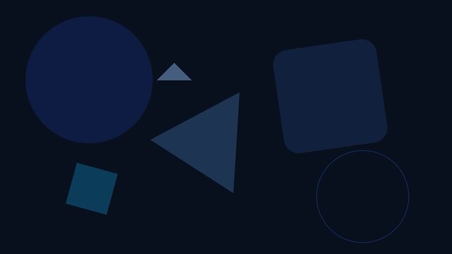 Abstract Geometric Shapes Motion Graphic Background Loop with Dark Blue Elements.