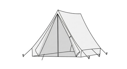 Simple hand drawn sketch of a camping tent isolated with adventure © Design by-Shahinur 