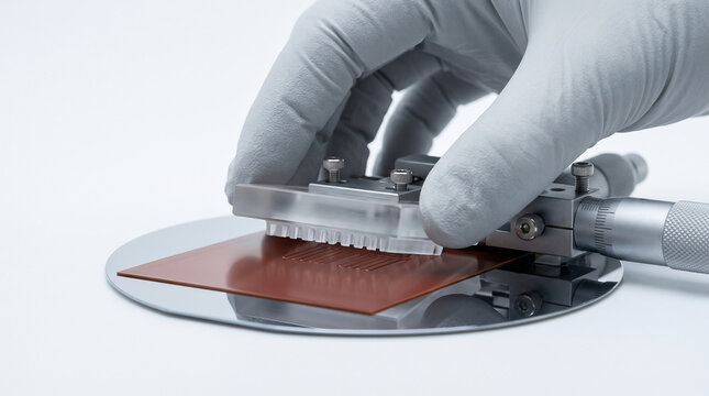 Precision Alignment Tool Pressing Flexible Circuit on Wafer