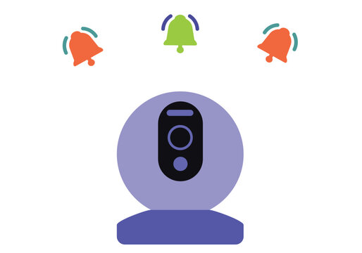 Purple Webcam with Notifications and Ringing Bells