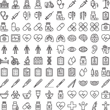 Medical Line Icons Mega Set - Healthcare Outline Vector