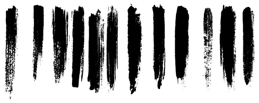 Long grunge brush strokes, lines, ink smudges, hand-drawn scribble shapes. Handmade sketchy marks, stains, charcoal streaks. Paint textures, dry brush effect.
