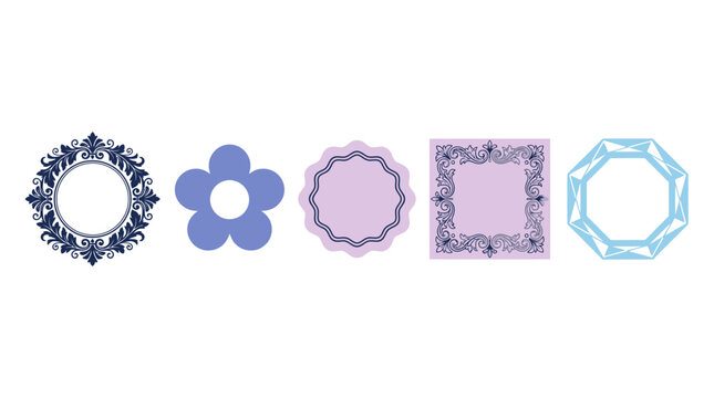 Set of decorative frames and ornamental vector border elements