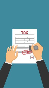 tax refund video animation money return vertical concept