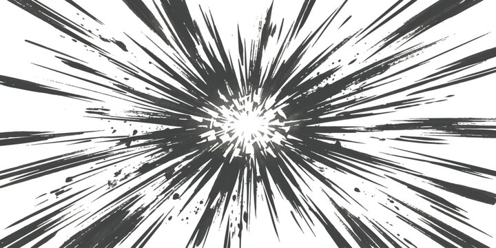 Abstract comic book speed lines effect with radial rays for dynamic action motion
