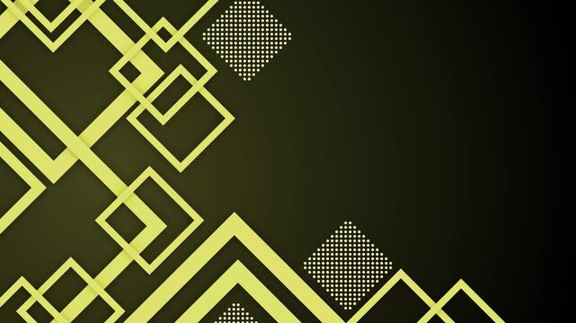 Abstract geometric pattern background with overlapping squares and diagonal lines animation