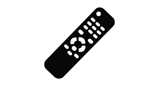 Television remote control black silhouette on a white background