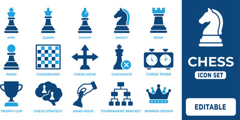 Chess Game Strategy and Tournament Icon Set © Artist.Habib