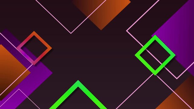 Abstract background with diamond frames and diagonal lines on a modern geometric design animation