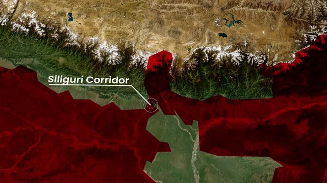 Siliguri Corridor Map Animation 4K | Strategic Land Corridor Between India and Northeast Region