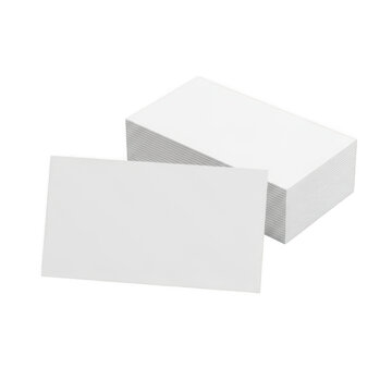 Stack of blank white business cards for branding