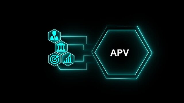 AI Business Automation Apv Network with Digital Workflow Management, Enterprise Analytics and Connected Business Icons ....
